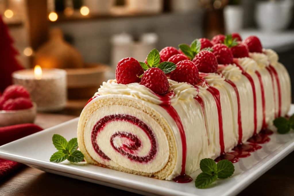 découvrez notre recette facile et gourmande de bûche vanille framboise, parfaite pour des fêtes réussies et un dessert délicieux.