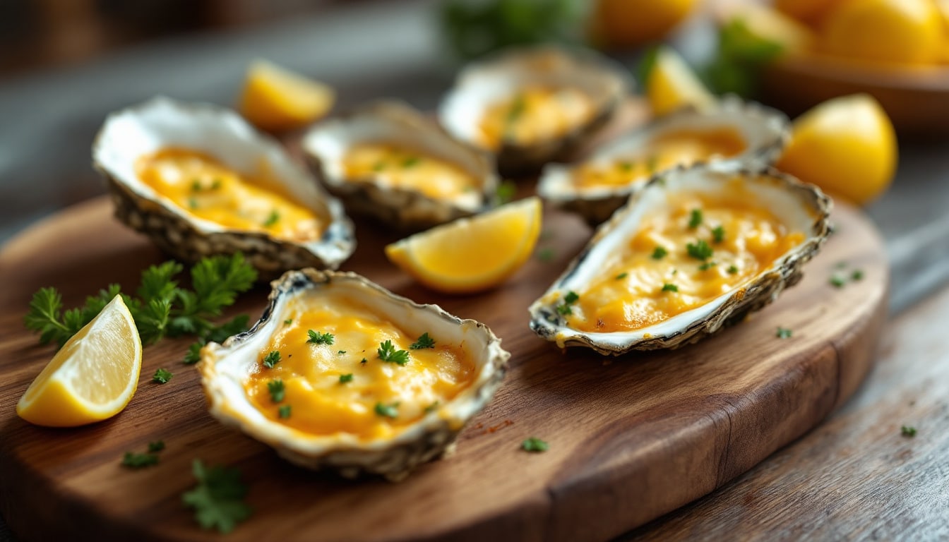 découvrez une recette facile et rapide pour des huîtres au four gratinées, parfaites pour impressionner vos invités avec un plat savoureux et élégant.