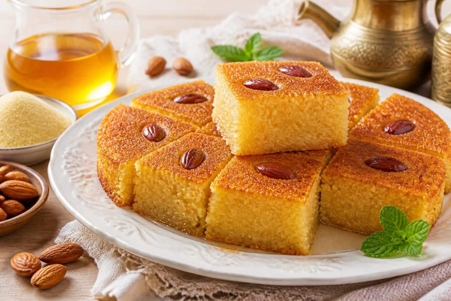 découvrez notre recette de basboussa, un gâteau de semoule moelleux et facile à préparer, parfait pour toutes les occasions gourmandes.
