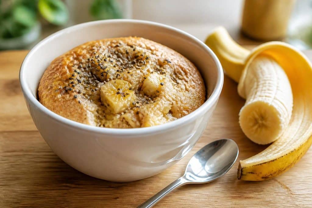 découvrez notre recette simple et rapide de bowl cake à la banane, parfaite pour un petit-déjeuner gourmand et sain en quelques minutes.