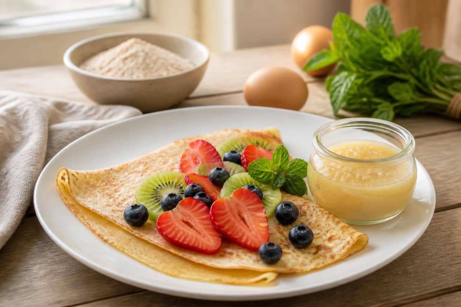 découvrez une recette de crêpe healthy, facile à préparer, légère et sans sucre raffiné, idéale pour un petit-déjeuner équilibré et gourmand.