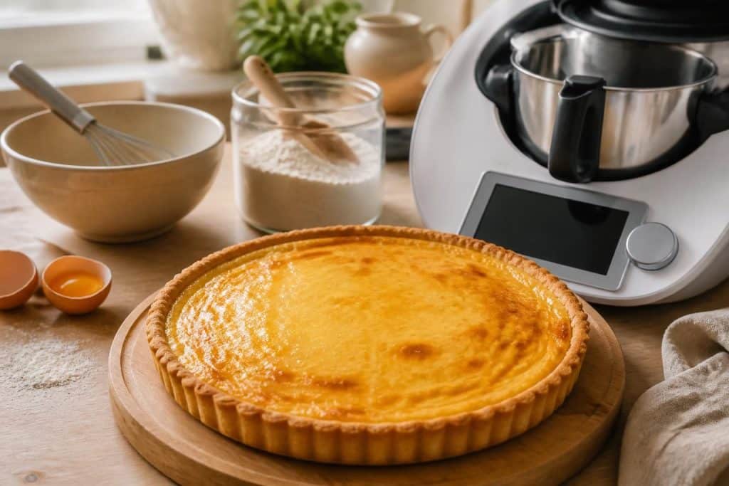 découvrez notre recette facile et crémeuse de la flantaart belge réalisée au thermomix, idéale pour un dessert délicieux et rapide à préparer.