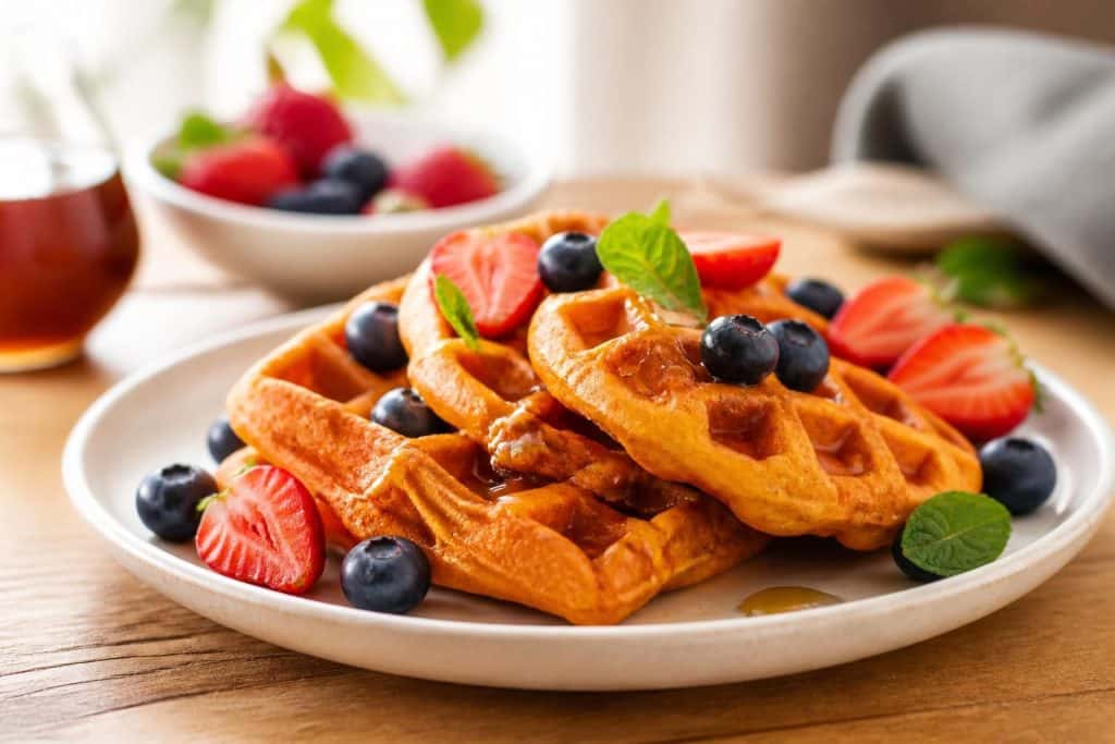 découvrez une recette saine et rapide de gaufres à la patate douce, facile à réaliser pour un petit-déjeuner ou une collation gourmande et nutritive.