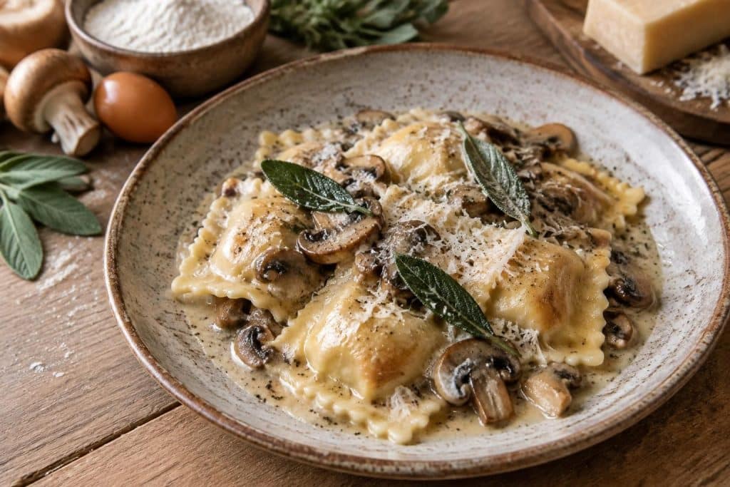 découvrez une recette maison facile et rapide de raviolis aux champignons, savoureux et parfaits pour un repas gourmand.