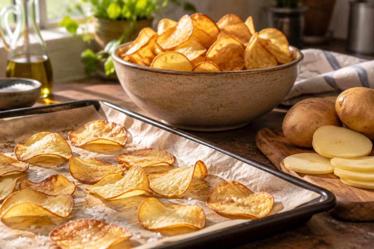 découvrez comment préparer des chips maison au four, fines et croustillantes, avec nos astuces de découpe, d’assaisonnement et de cuisson.