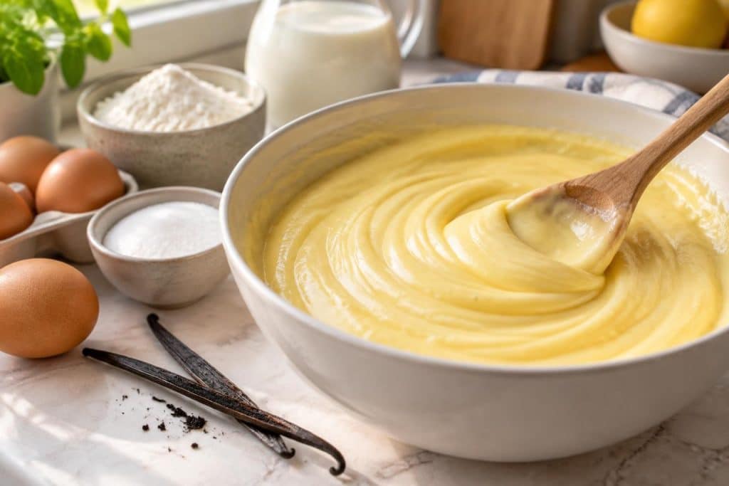 découvrez une recette facile et inratable de crème pâtissière maison, onctueuse et savoureuse, idéale pour garnir tartes, choux et autres pâtisseries.