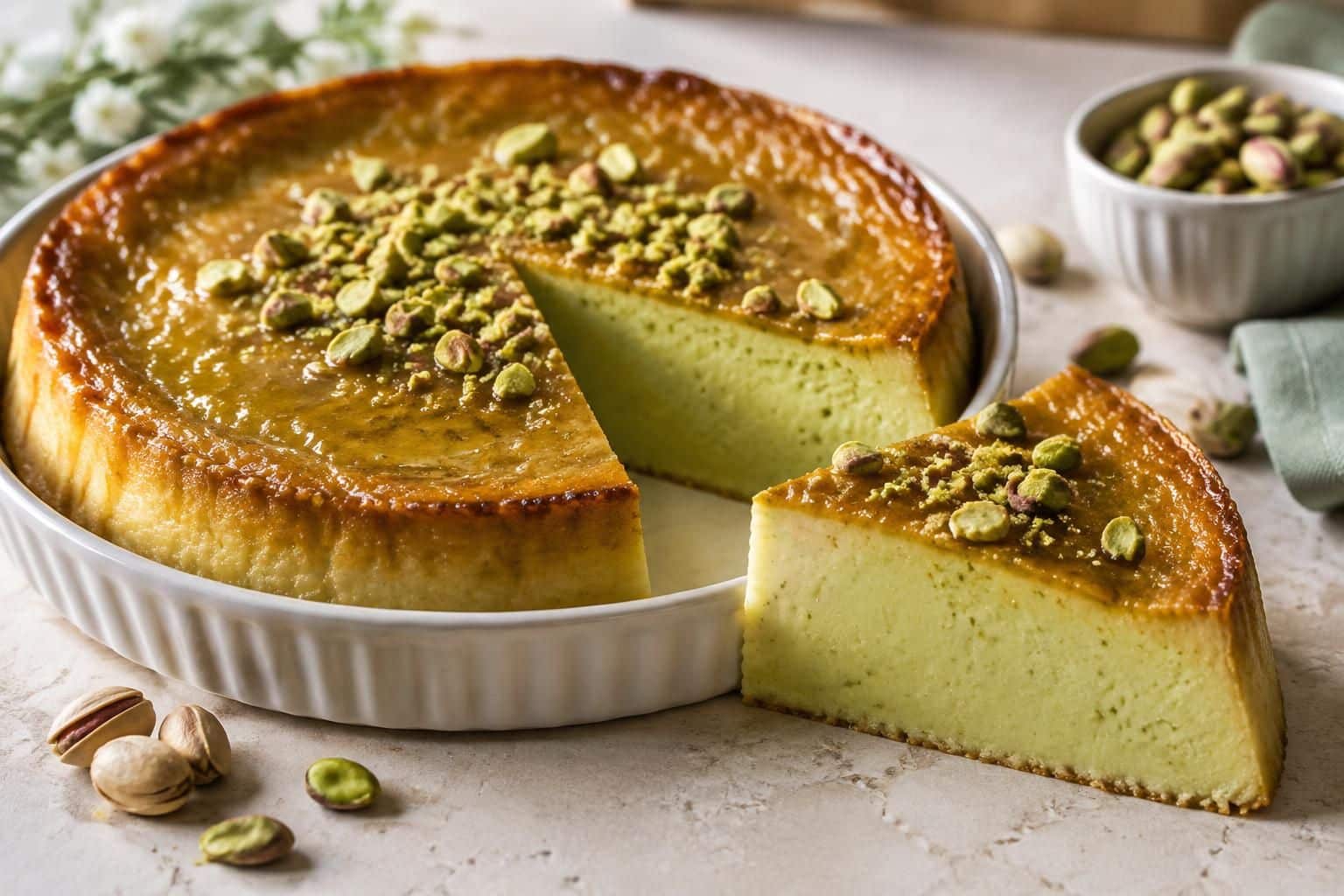 découvrez une recette facile et rapide de flan à la pistache, délicieusement crémeux et fondant. un dessert gourmand à préparer sans complication.