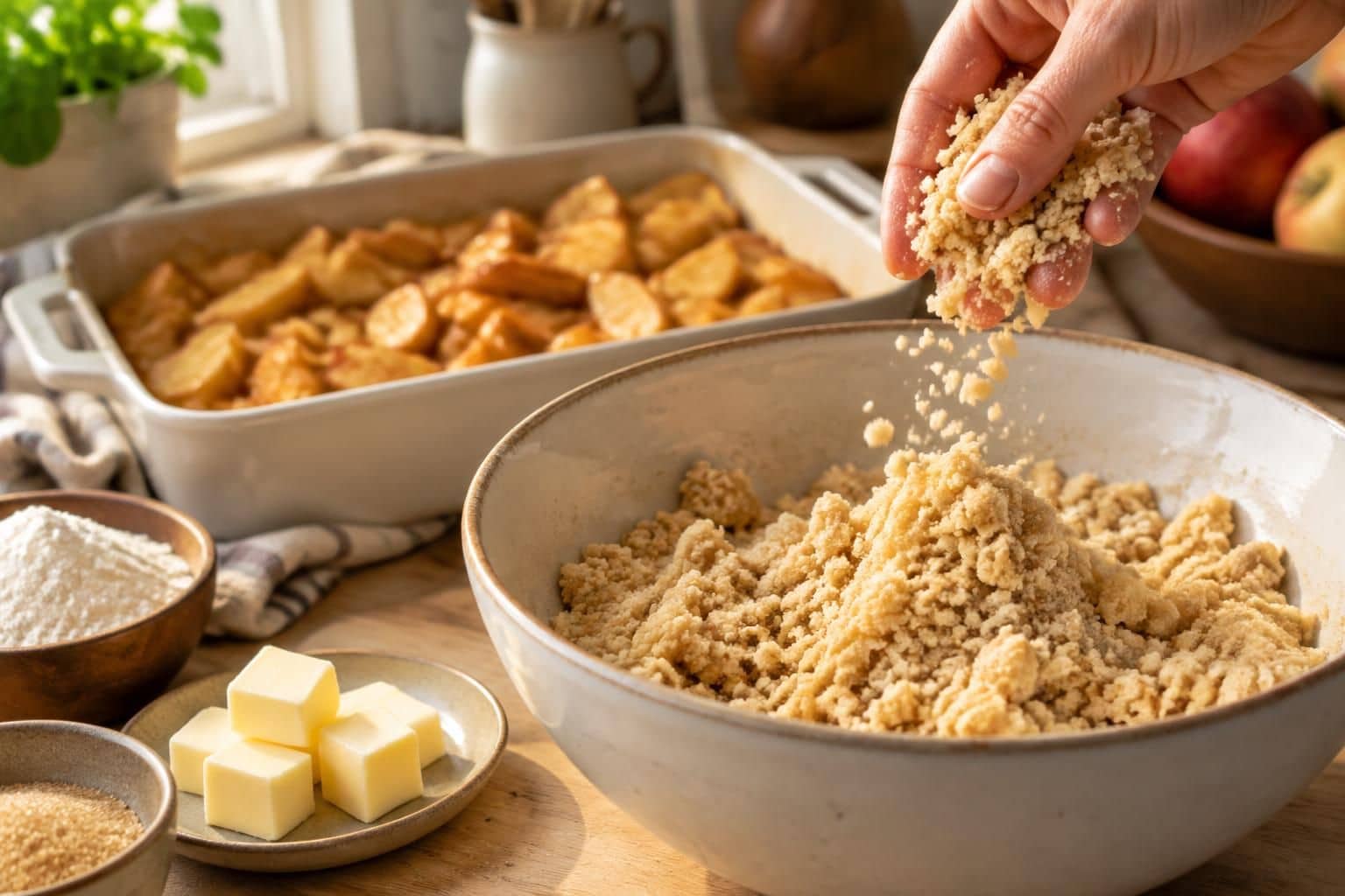 découvrez une recette simple et rapide de pâte à crumble : quelques ingrédients, des étapes faciles et une texture parfaite, croustillante et dorée.